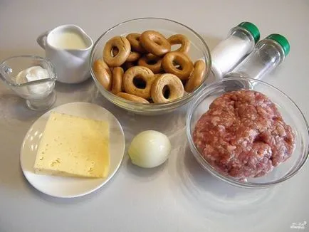 Bagel darált hús a sütőben - lépésről lépésre recept fotók