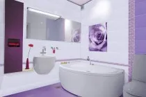 Fürdőszoba tervezés lila árnyalatú, lakberendezés lila (lila) fürdőszoba javítás