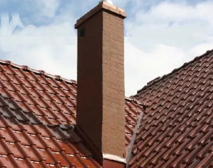 Chimney pe acoperișul metalic de finisare, instalare, hidroizolare, etanșare