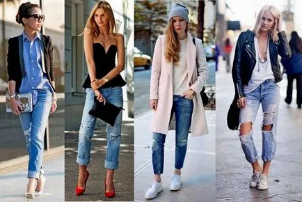 Jeans - iubitii in garderoba femeii la modă, fuziunea de stiluri