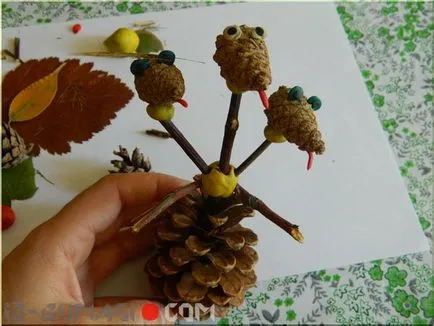 Dragon de conuri de pin - asamblare schema pas cu pas origami