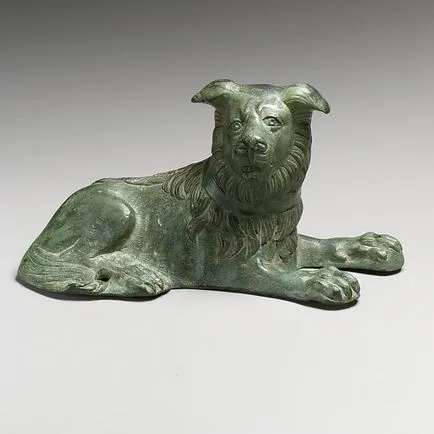 Ősi kutya kő és bronz kisplasztika és függők