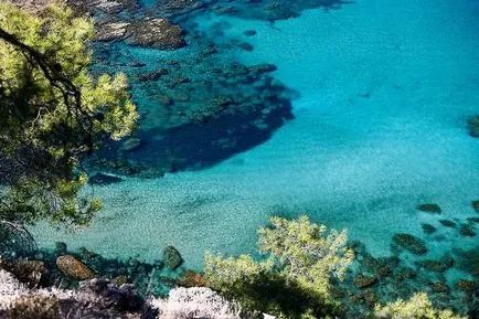Blue Lagoon Ciprus közelében Athos és Ayia Napa, fotók