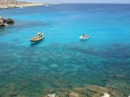 Blue Lagoon Ciprus közelében Athos és Ayia Napa, fotók