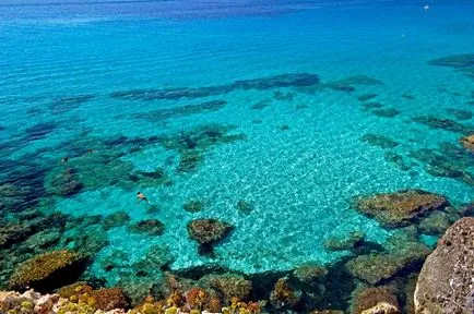 Blue Lagoon Ciprus közelében Athos és Ayia Napa, fotók