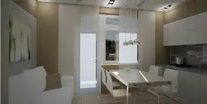 Belső nappali nyitott konyhával - hogyan intézkedik bútorok