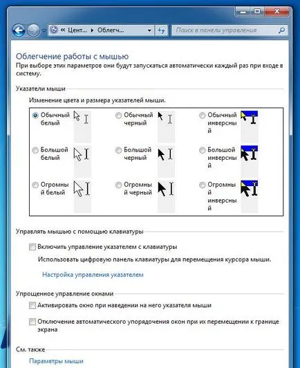 beállításokat használja - Könnyű hozzáférés Központ - ablakokban