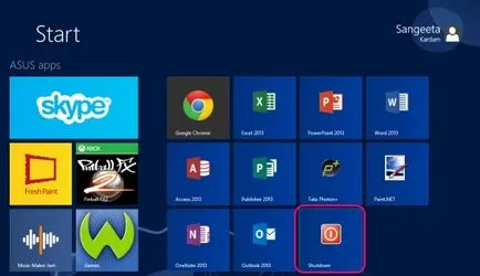 Hogyan adjunk egy bekapcsoló gombot a kezdőképernyőn a Windows 8