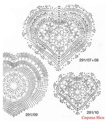 Красива сърцето кука (с диаграми и без) - плетиво - дома майките