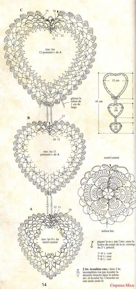 Красива сърцето кука (с диаграми и без) - плетиво - дома майките
