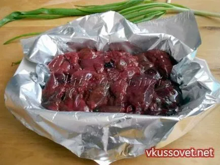 Csirkemáj, sült fólia, lépésről lépésre recept fotók