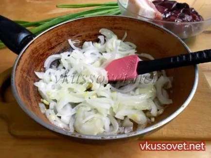 Csirkemáj, sült fólia, lépésről lépésre recept fotók