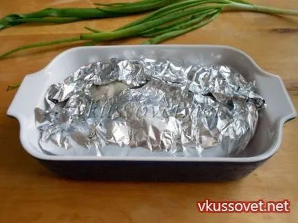 Csirkemáj, sült fólia, lépésről lépésre recept fotók