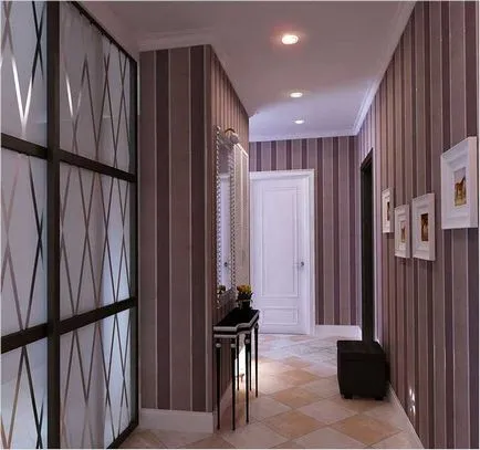 Wallpaper в коридора за светлина снимка врати, дизайнерски варианти, съвети