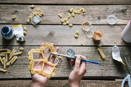 Articole din macaroane fac jucării originale de Crăciun, cu propriile lor mâini pas cu pas, cu fotografii