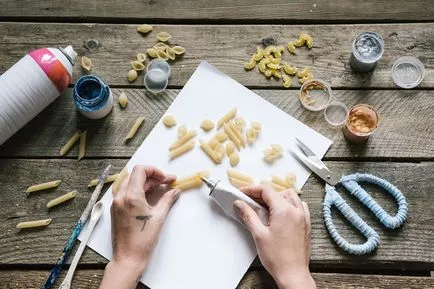 Articole din macaroane fac jucării originale de Crăciun, cu propriile lor mâini pas cu pas, cu fotografii