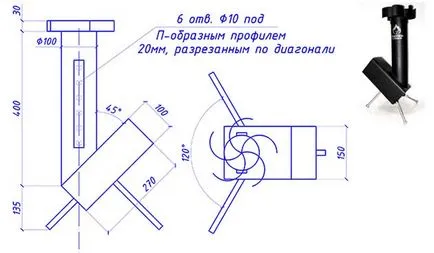 aragaz rachetă cu mâinile sale desene, scheme de lucru