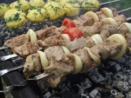 Frigarui de carne de porc în sos de miere-ceapa, se pregătească mental