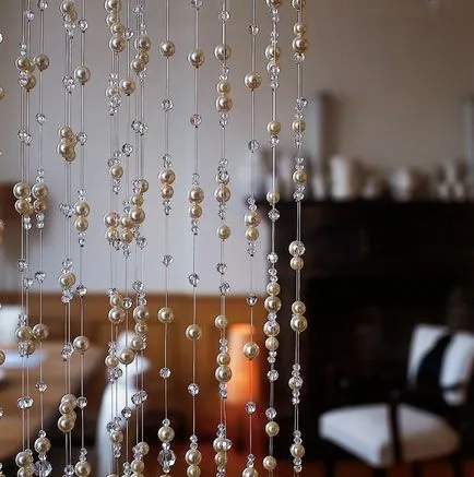 Függöny készült gyöngyök saját kezűleg a konyhában