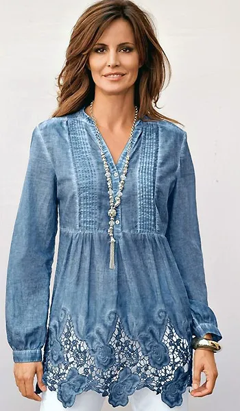 tendință elegant pentru orice ocazie - bluză denim