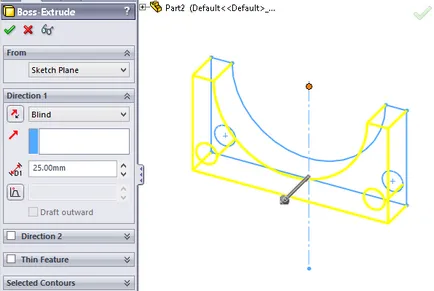 Készítsen egy egyszerű modell segítségével SolidWorks vázlat, CAD-Journal