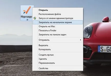 Hozzon létre egy parancsikont ki a számítógépet a Windows 8