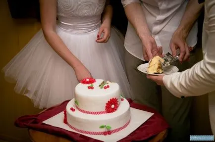 Nunta cu aromă de cireșe în roșu și alb în carouri Natalia și Alexey