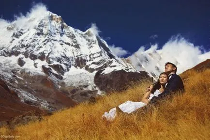 sesiune foto de nunta în munții din Nepal - povestea piesele noastre nebun la Annapurna
