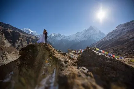 sesiune foto de nunta în munții din Nepal - povestea piesele noastre nebun la Annapurna