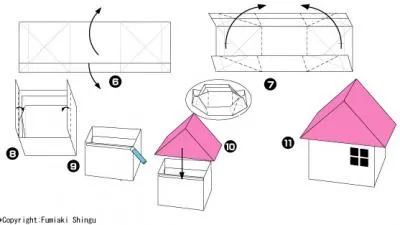 Lecke diagram origami papír ház