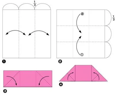 Lecke diagram origami papír ház