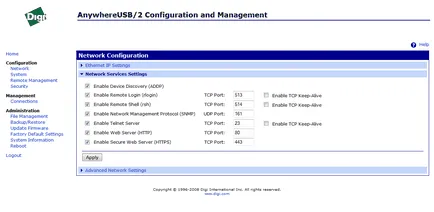 virtualizare de rețea USB, ferestre de configurare a serverului și Linux