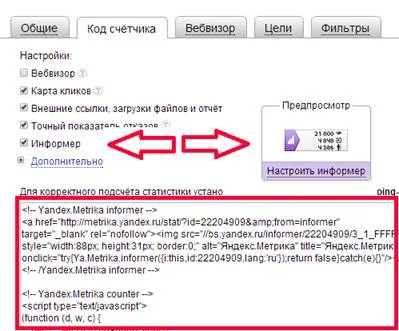 Yandex count metrice, creați, instalați, adăugați site-ul