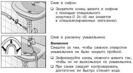 Furtunul de alimentare cu apă la mașina de spălat cu AQUASTOP, protecție, filtru de scurgere