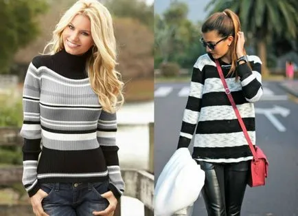 пуловер за жени с ивици ще направи най-различни в своя образ
