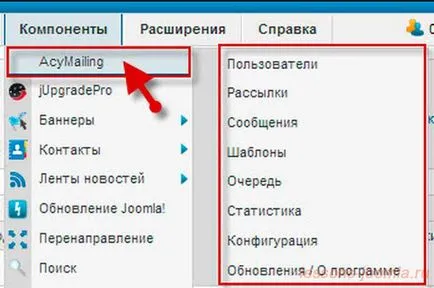 Acymailing - писма компонент Joomla 1