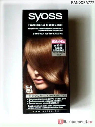 performanță de colorare a părului SYOSS profesional - «umbra 6-8 blond inchis! (Fotografii înainte și după), 
