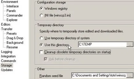 Configurarea WinSCP