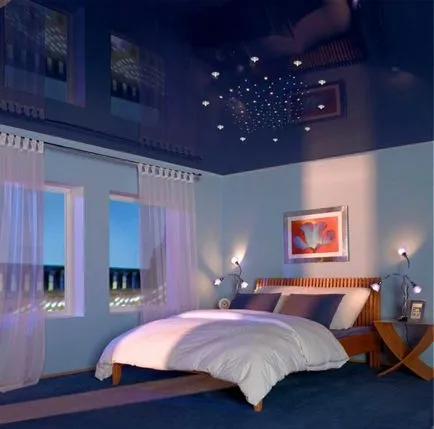 Окачен таван в спалнята - 80 свежи дизайнерски решения комбиниране