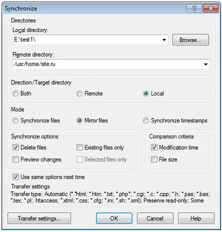 Configurarea WinSCP