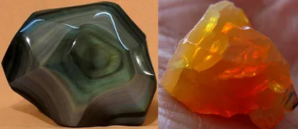 Jade, obsidian, olivina, onix, opal
