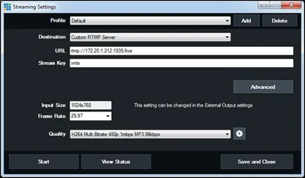 Online sugárzása Vmix mixer program Wowza streaming motor szerver -, és