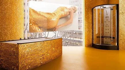 Мозаечни плочки за баня интериорен дизайн на снимката на