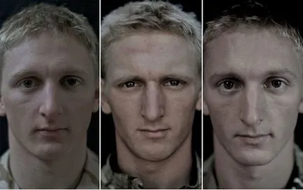 Портрети на войници преди войната, по време на войната и след нея в проект снимка 
