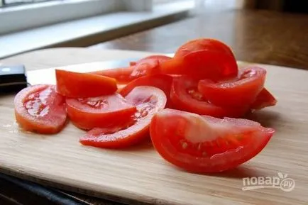 Spagetti sertés paradicsomos mártással - egy lépésről lépésre recept fotók