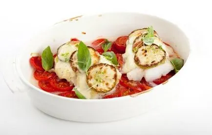 Cod запечени с домати и сирене моцарела - здравословно хранене с прибори STONEline, втора