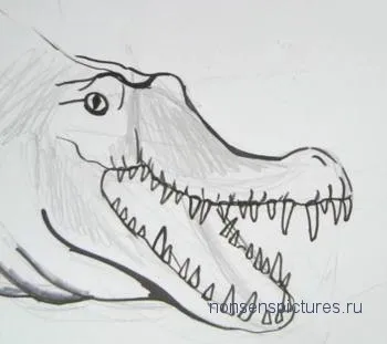 Cum de a desena un cap de crocodil, blog artist grafic Novikovoy Mariny carte mică de prostii