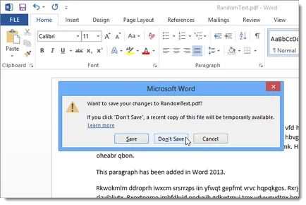 Cum se convertesc text dintr-un fișier PDF la document Word editabil 2013