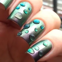 Creative Nail Design - esőcseppek - manikűr otthon