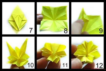 floare frumoasă a unui narcise în origami modular de arta singura care poate face schema